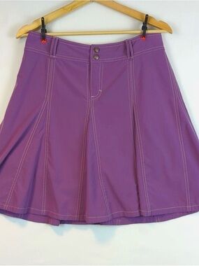 Athleta Purple A-Line Skirt with Contrast Topstitching